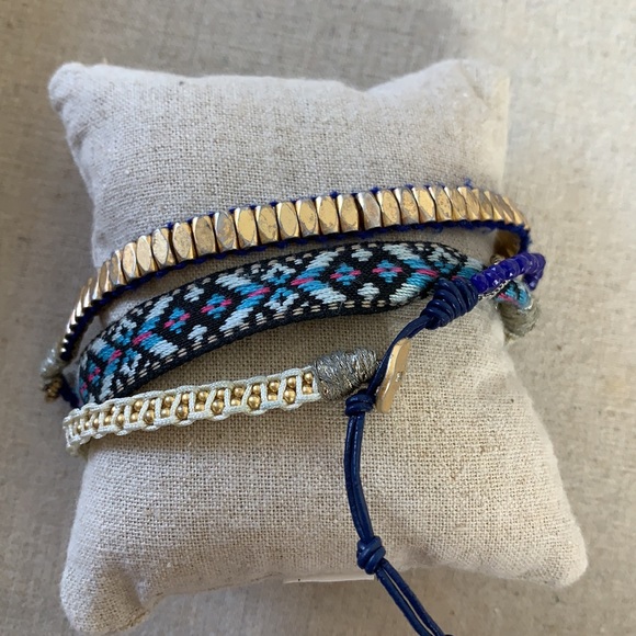 Stella and Dot Vista wrap bracelet blue gold - Picture 3 of 3